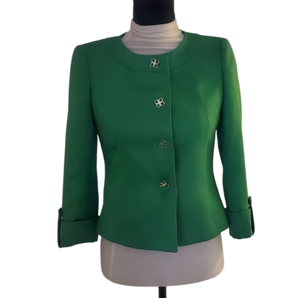Tahari Petite Green Blazer - Picture 2 of 6